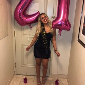 Black sequin mini dress